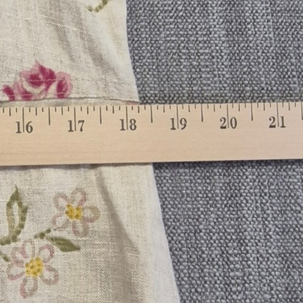 VTG Talbots Petites 12P 100% Linen floral dress cottagecore made USA Pink roses - Picture 5 of 16